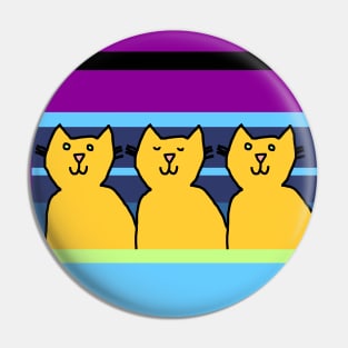 Three Chilled Cats Pin