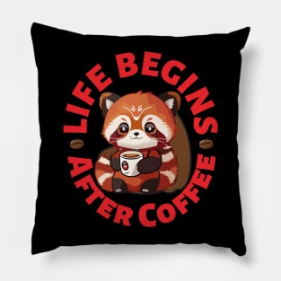 "Life Begins After Coffee" design Pillow