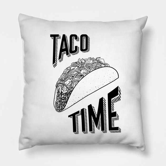 Taco Time! Pillow by Good Graphics 