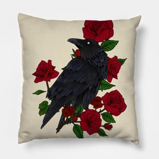 Raven and roses Pillow