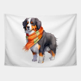 Burnese mountain winter dog Tapestry