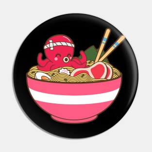 Kawaii Japanese Anime Ramen Soup Bowl Otaku Cute Octopus Pin