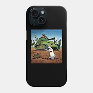 watercolor rabbit stopping groundhog civil war Phone Case