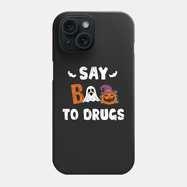 Say Boo To Drugs Funny Halloween Red Ribbon Week Awareness Phone Case by TrendyStitch