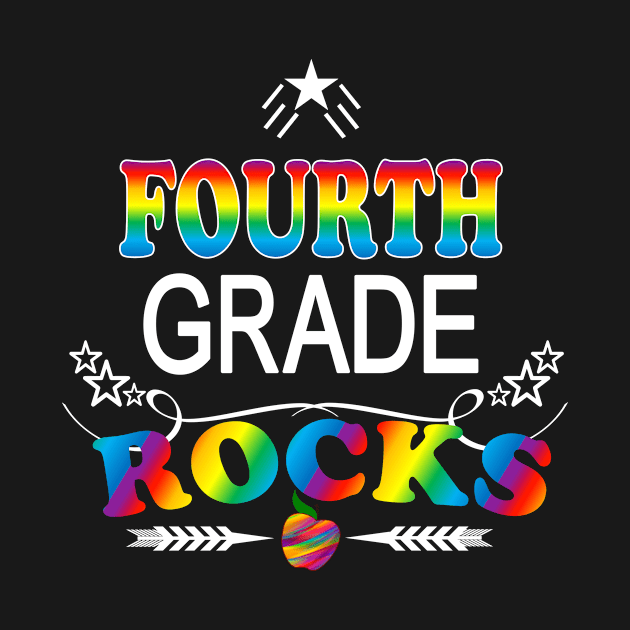 Fourth Grade Cute Rainbow Rocks Teacher Student Back To School by Kimmicsts