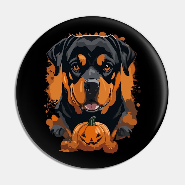 Rottweiler Dog Pumpkin Halloween Costume Pin by SamCreations