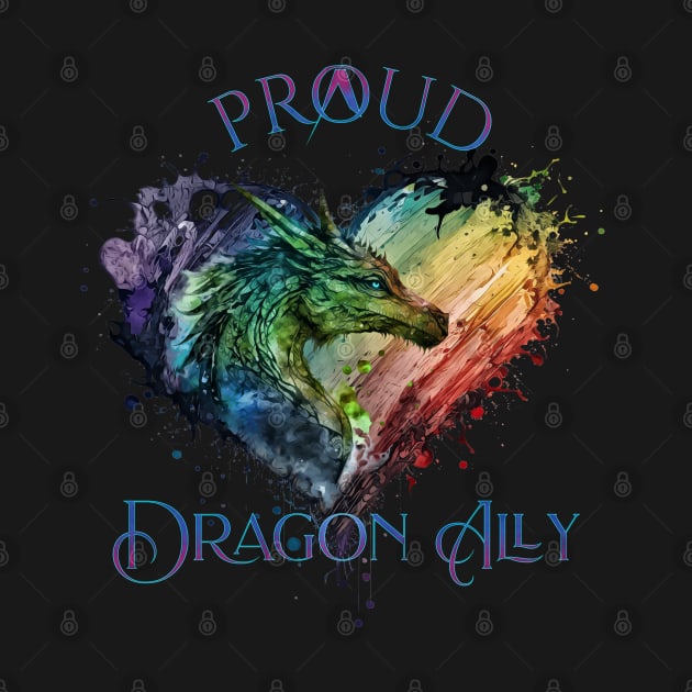 PRIDE Month Proud Dragon Ally Rainbow Pride Heart by mythikcreationz