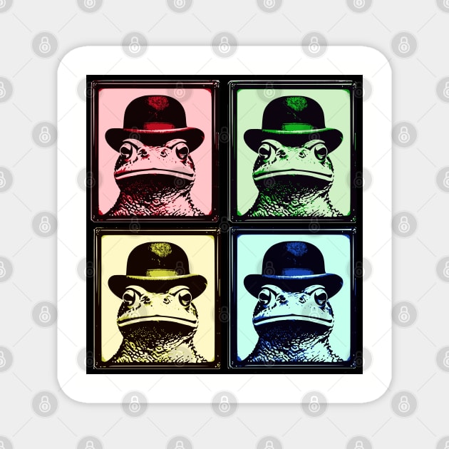 Toad Wearing Bowler Hat, in four colors Magnet by Luxinda