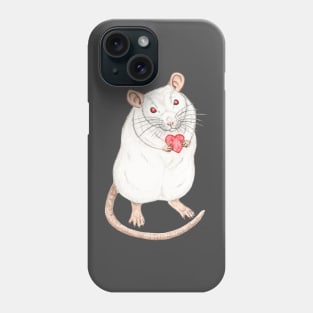 Albino Rat with Heart Phone Case