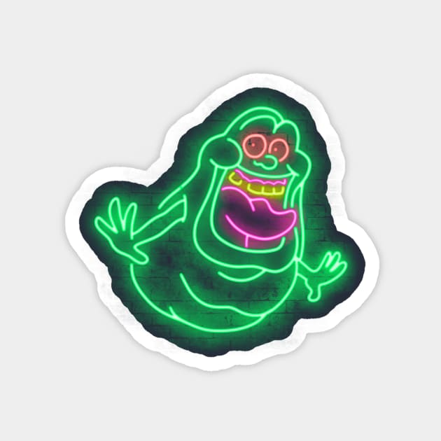 Neon ghost Magnet by Cromanart