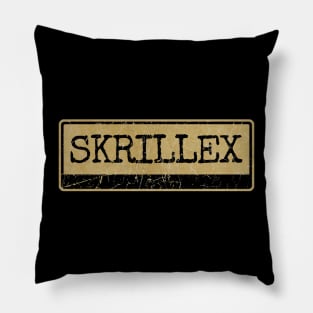 Aliska text black retro - SKRILLEX Pillow