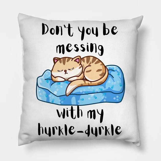 Hurkle-Durkling Kitty Pillow by Designs by Mim