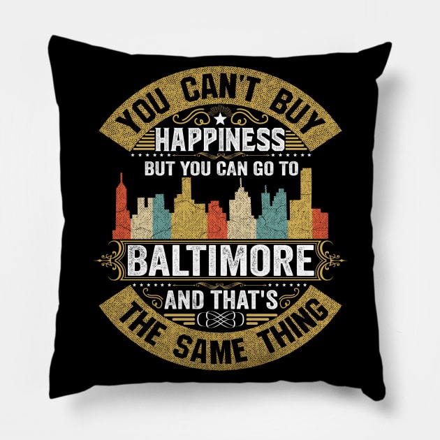 USA City Baltimore City T-Shirt I Love Baltimore Flag Maryland State Home City Baltimore Map Native American USA Flag Pillow by BestSellerDesign