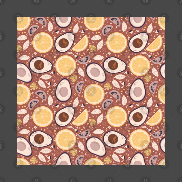 Avocado And Lemon Seamless Pattern by Simplulina