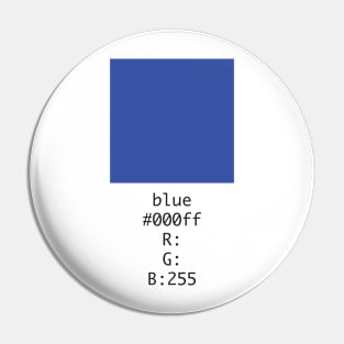 Blue Hex and RGB Code Pin