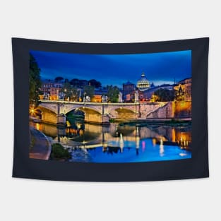 Night falling over the Eternal City Tapestry