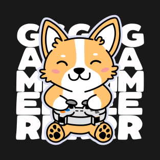 Cute Corgi Playing Video Games Gamer Kawaii T-Shirt