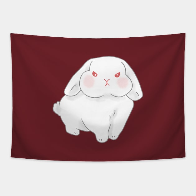 Angry Chubby Rew Holland Lop Rabbit | Bunniesmee Tapestry by GambarGrace