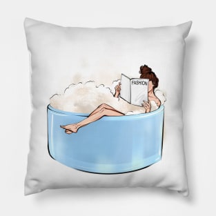 woman body self-care art Pillow