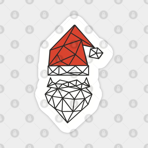 Polygonal Santa Claus Geometric Line Art Magnet by Anticorporati
