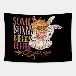 Some Bunny Needs Coffee HapEgg Easter Tapestry