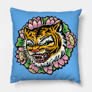 Tiger & lotus Pillow