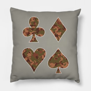 The Four French Suits Camouflage Pillow