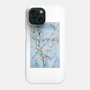 SARTRE watercolor and acrylic portrait Phone Case