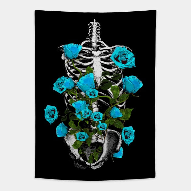 Rib Cage Floral 18 Tapestry by Collagedream