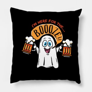 Funny Ghost - I'm Here for the Booze! Pillow