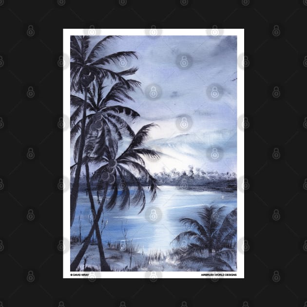 Blue Sunset On The Beach Nature Landscape Novelty Gift by Airbrush World