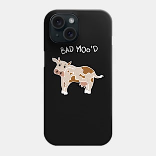 Bad Mood Cow (White) Phone Case