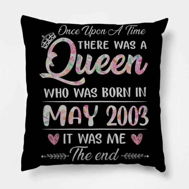 Girls 17th Birthday Queen May 2003 17 Years Old Pillow by daylightpombo3