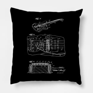 Electrical Guitar Vintage Patent Drawing Pillow