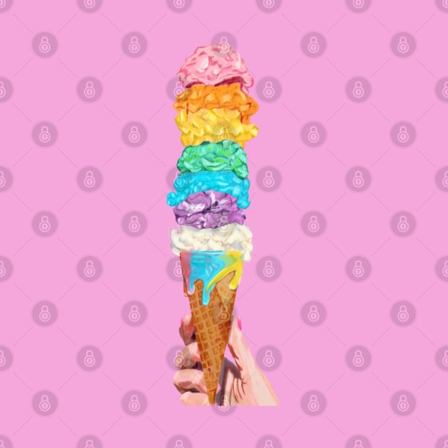 Ice cream lover - rainbow ice cream cone by Deardarling
