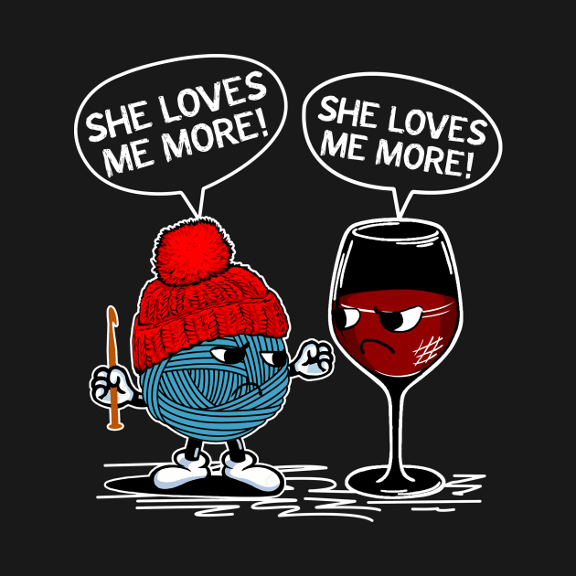 Crochet Wine She Loves Me by gotravele store