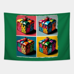 Fruitful Festivity: A Vibrant Pop Art Fruitcake Celebration Tapestry