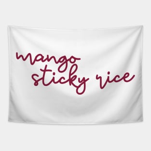 mango sticky rice - maroon red Tapestry