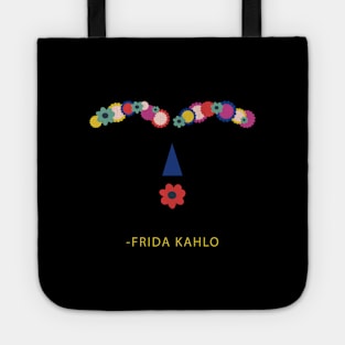 Frida kahlo mexican painter portrait funny cute colorful flowers viva la vida Tote