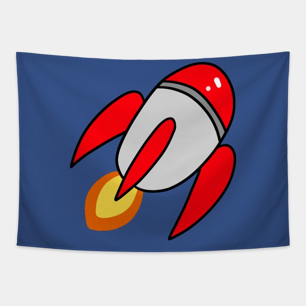 Chubby Rocket Ship Tapestry by saradaboru