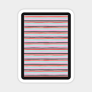 Stripes pattern, Pink, Red, Black, Blue, Stripes, Pattern, Fashion print, Funny art, Modern art, Wall art, Print, Minimalistic, Modern, Humor Magnet