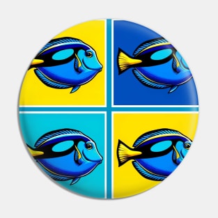 Pop Blue Tang Fish - Cool Aquarium Fish Pin