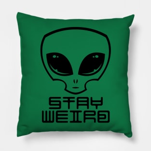 Stay Weird Alien Head Pillow