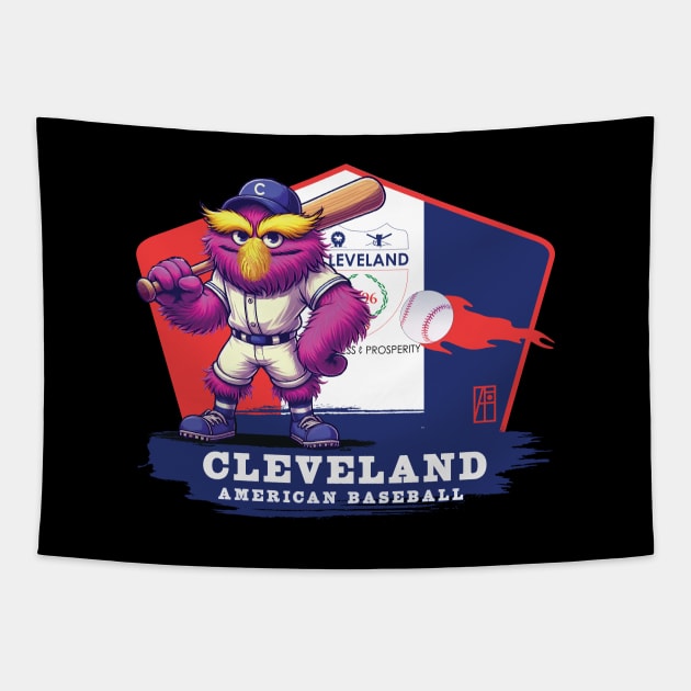 USA - American BASEBALL - Cleveland - Baseball mascot - Cleveland baseball Tapestry by ArtProjectShop