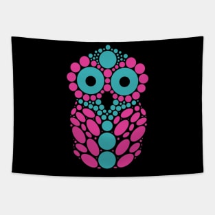 Pink and Blue Owl Tapestry