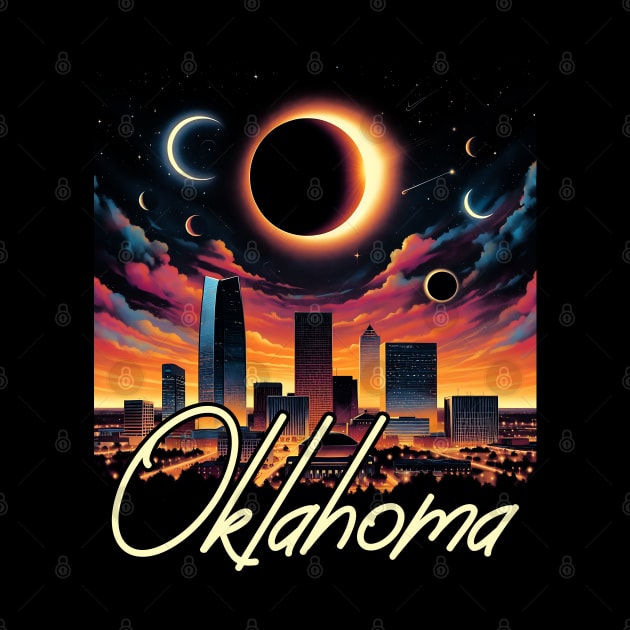 Oklahoma Solar Eclipse 2024 Starry Night, Solar Eclipse 2024 by click2print