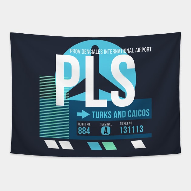 Turks and Caicos (PLS) Airport // Sunset Baggage Tag Tapestry by Now Boarding