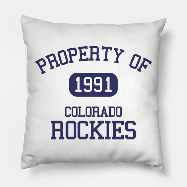 Property of Colorado Rockies Pillow by Funnyteesforme