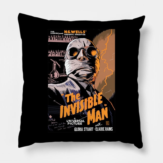 The Invisible Man Pillow by RockettGraph1cs