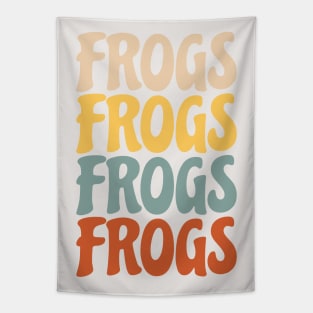 Repeating Frogs Text (Retro) Tapestry